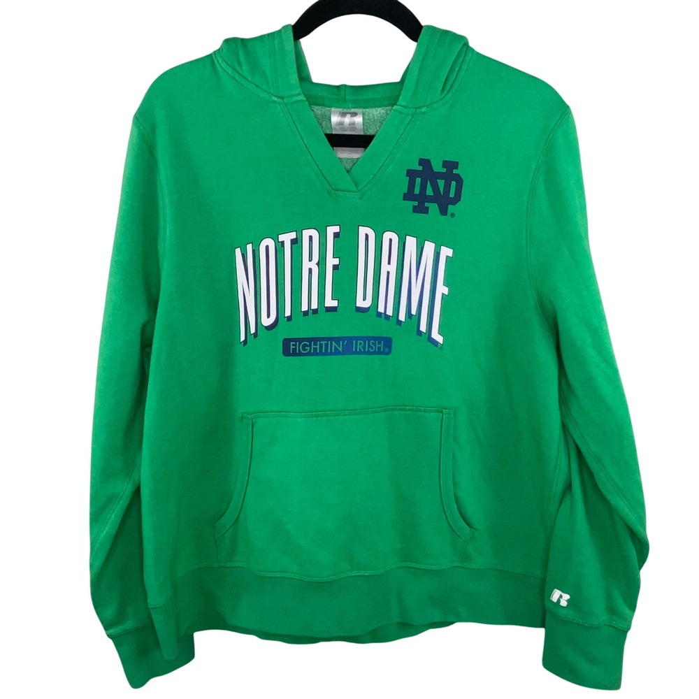 Russell Notre Dame Hoodie‎ Womens 2XL Green Fighting Irish Collegiate Gameday